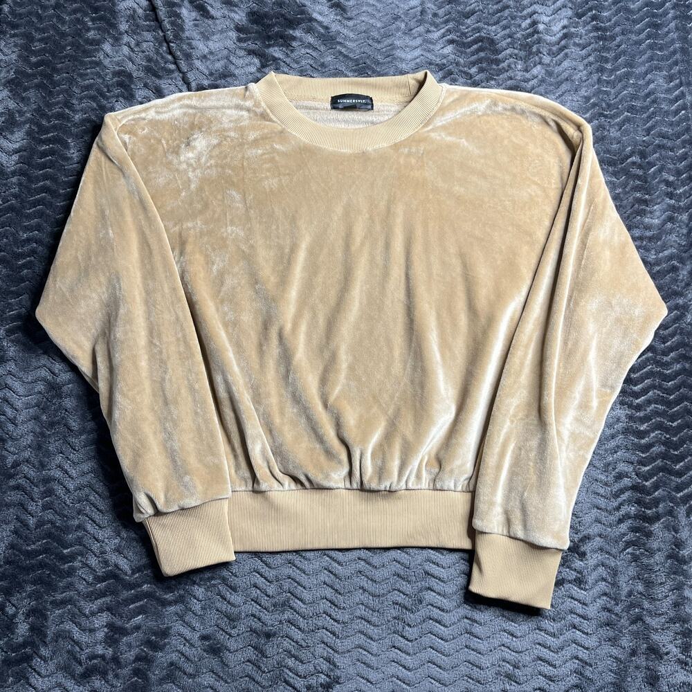 Summersalt Beige Plush Velour Lounge Sweatshirt Size Medium
